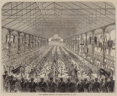 1856年10月22日、ダブリンでのクリミアの宴（エングレーヴィング 作： English School