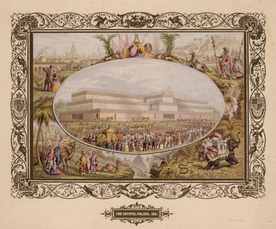 クリスタルパレス、1851年、グレートエキシビション、ハイドパーク、ロンドン。 作： English School