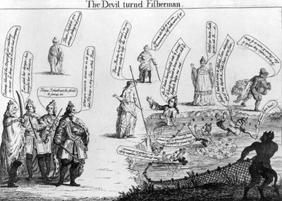 悪魔はフィッシャーマンに転向した、1757年頃 作： English School