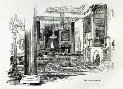 オズボーンハウスの応接室、「レジャーアワー」1888年 作： English School