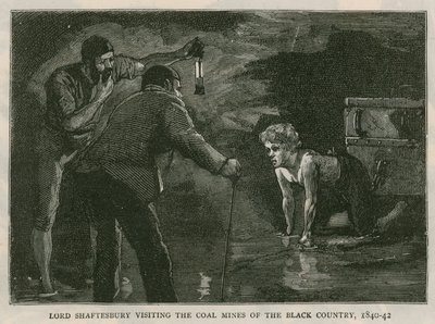 シャフツベリー伯爵。 1840-41年、ブラックカントリーの炭鉱を訪ねる。 1885年10月10日のグラフィックより 作： English School