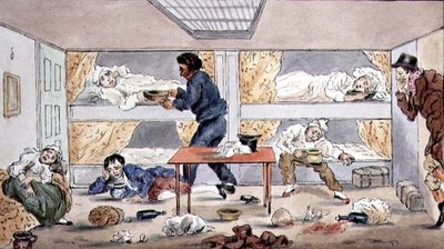 船酔いの影響」1825年頃（紙に水彩とペン、インク 作： English School