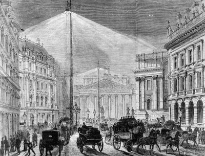 The Illustrated London News 1881のマンションハウスの電灯 作： English School