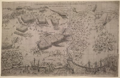 「MuskelbrogheによるSchottesに対する英国の勝利」1547年（彫刻） 作： English School