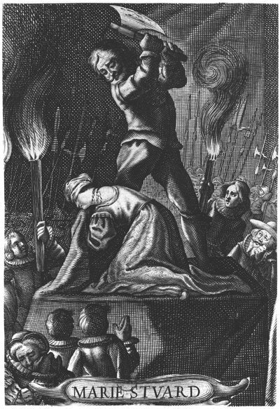 スコットランドのメアリー女王の処刑（1542-87）1587年2月8日 作： English School