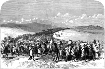 1868年のイギリス遠征からアビシニアまでのセオドアの壊れた軍隊の脱出 作： English School