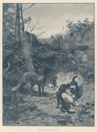 The Fate of our Christmas Goose (Engraving) 作： English School