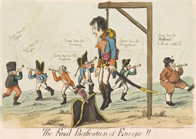 ヨーロッパの最終的な平和化！！、パブ。1803年（手彩色彫刻 作： English School