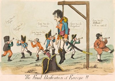 ヨーロッパの最後のパシフィケーション!!、パブ。 1803年の手彩色彫刻。 作： English School
