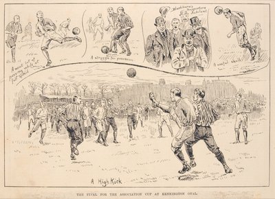 ケニントンオーバルで行われたアソシエーションカップの決勝戦、「Illustrated Sporting and Dramatic News」。 作： English School