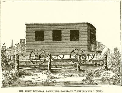 最初の鉄道旅客輸送実験（1825） 作： English School