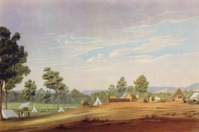 南オーストラリア州アデレードの最初のサイト、c1837（カラーリソ） 作： English School