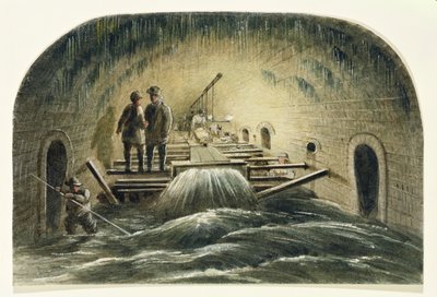 艦隊下水道、1840年頃（紙にトイレ） 作： English School