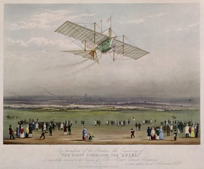 フライングマシン、アリエル、1843年にWSヘンソンによって作成されたデザインから、アッカーマン＆Co.、1843年発行 作： English School