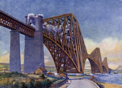 世界で最も素晴らしい橋「フォース・ブリッジ」（リトグラフ 作： English School