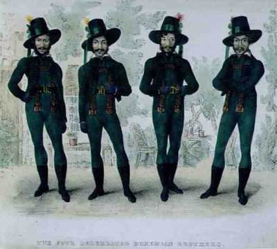The Four Celebrated Bohemian Brothers, c.1827 (colour litho) 作： English School