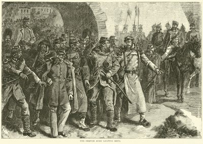 1870年10月、メッツを離れるフランス軍 作： English School