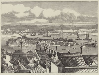 中国におけるフランスの戦争、英国領事館から見たフーチョウの街の風景（彫刻作品 作： English School
