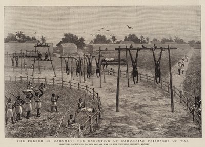 ダホメーのフランス人、ダホメー人捕虜の処刑（エングレービング 作： English School