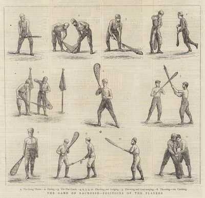 The Game of Lacrosse, Position of the Players (Engraving) 作： English School