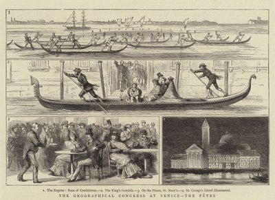 ヴェネツィアの地理学会議、フェテス（版画 作： English School