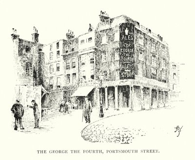 ポーツマス・ストリートの「The George the Fourth」（リトグラフ版 作： English School