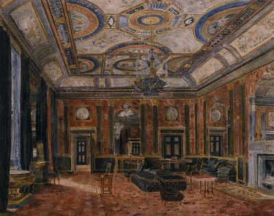 ノーサンバーランドハウスのガラス応接室、1870年頃（水彩） 作： English School