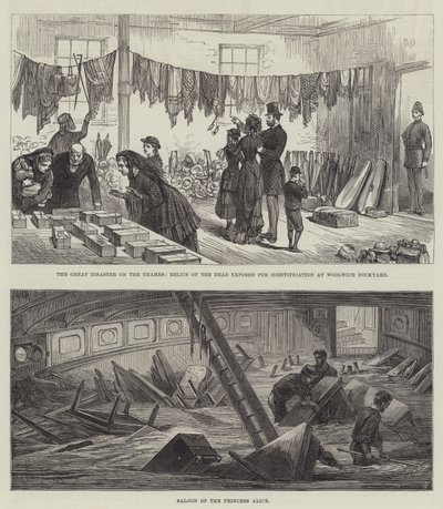 テムズ川の大災害（版画 作： English School