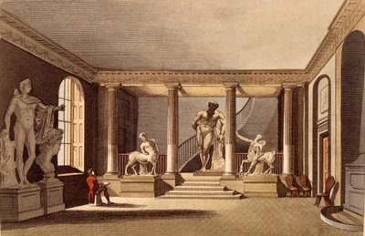 ロイヤルアカデミーのホール、サマセットハウス、アッカーマン美術館リポジトリのイラスト、1810年5月発行 作： English School