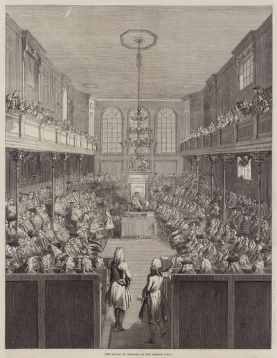 1741-2年の下院議会の様子（彫刻 作： English School