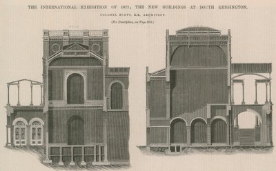 1871年の国際展示会：サウスケンジントンの新しい建物 作： English School
