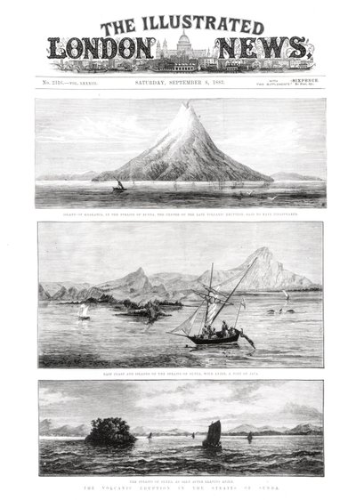 クラカトア島、The Illustrated London Newsの表紙、1883年9月8日 作： English School