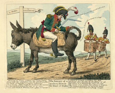 エルバ島への近代ヒーローの旅、パブ。ロンドン、1814 作： English School