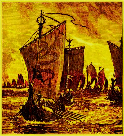 北方人のキール、HOアーノルドフォースターによるイングランドの歴史のイラスト、1897年に発行（デジタル強化画像） 作： English School
