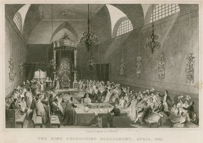 1831年4月、貴族院で議会を挑発する王 作： English School
