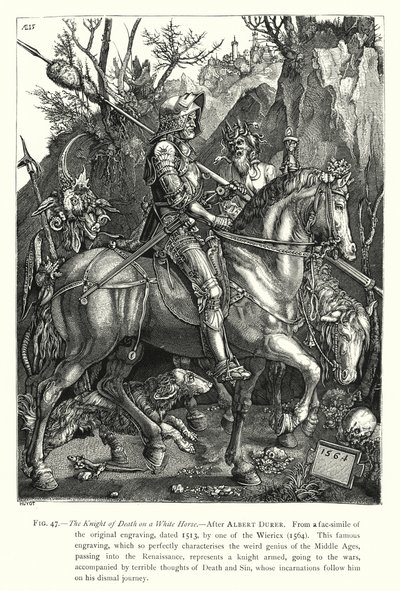 白馬に乗った死の騎士」（版画 作： English School