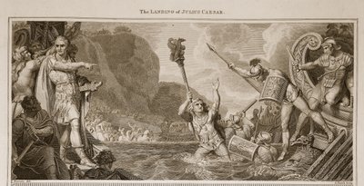 ジュリアス・シーザーの着陸、デビッド・ヒュームのイラスト、イギリスの歴史、パブ。 1812年ロンドン、R。ボウヤー 作： English School