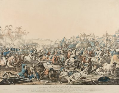1817年12月16日のベンガル第6連隊とマドラス軽騎兵第6連隊の最後の突撃（カラーリトグラフ版 作： English School