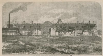 1857年10月、犬の島からスケッチされたリヴァイアサン（大東洋）蒸気船 作： English School
