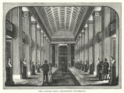 エディンバラ大学の図書館ホール（彫刻 作： English School