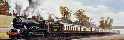 ロンドン・ドーバー・エクスプレス「ロード・ネルソン」（ハリー・ゴールディング編『The Wonder Book of Railways』第14版の挿絵 作： English School