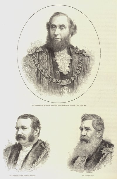 The Lord Mayor and Sheriffs of London (e.g. the engraving) 作： English School