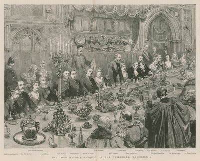 1887年11月9日、ロンドンのギルドホールでの市長主バンケット 作： English School