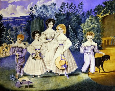 ラヴェル家の子供たち 1825年頃 （水彩・紙） 作： English School
