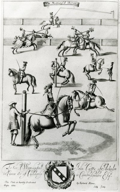 1686年にリチャードブルームから出版された「紳士のレクリエーション」のマナッグドホース 作： English School