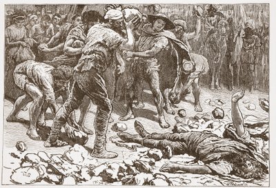 サモサタのコンスタンティヌスの殉教、ジェームズ・エイトケン・ワイリー（1808-1890）による「プロテスタントの歴史」のイラスト、パブ。 1878年（彫刻） 作： English School