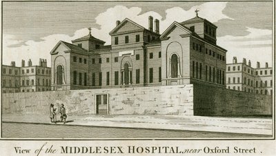 オックスフォードストリート近くのミドルセックス病院 作： English School