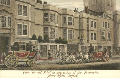 The Mitre Hotel, Oxford (カラーリトグラフ) 作： English School