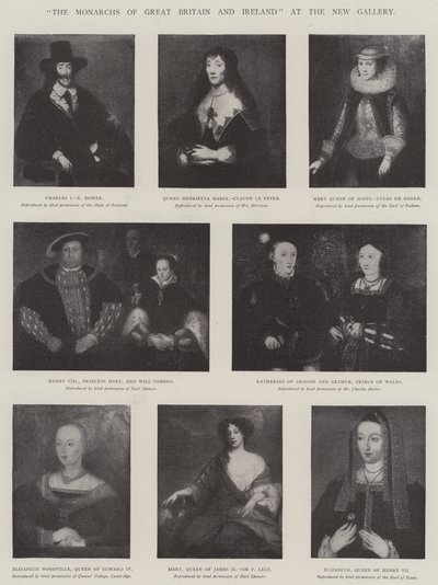 「The Monarchs of Great Britain and Ireland" at New Gallery (litho) 作： English School