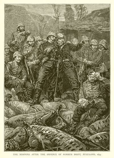ロークスドリフト防衛後の朝、ズールランド州、1879 作： English School